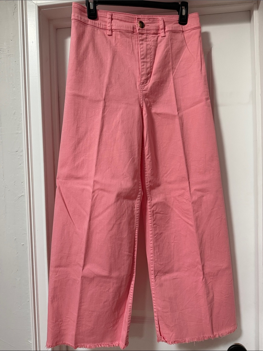 Billabong Free Fall Wide-Leg Cotton Blend Jeans in flamingo.